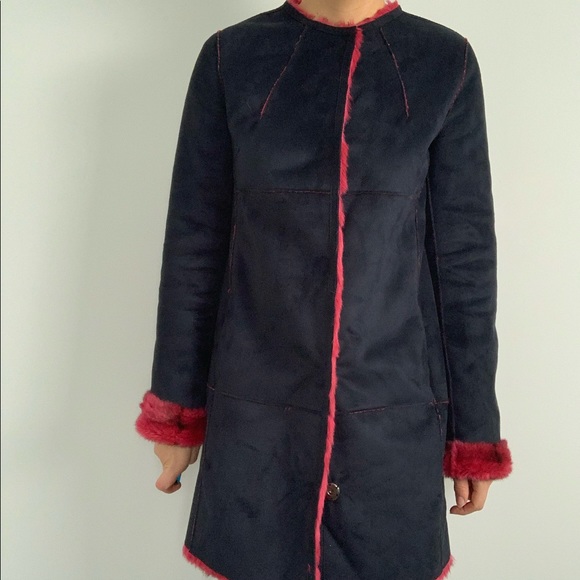 Save The Queen Eco Shearling Jacket Black Small - Picture 14 of 14